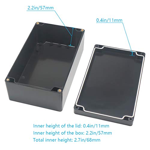 Zulkit Waterproof Plastic Project Box Abs Ip65 Electrical Junction Box Enclosure Black 7.87 X 4.72 X 2.95 Inch (200 X 120 X 75Mm) #TOP5