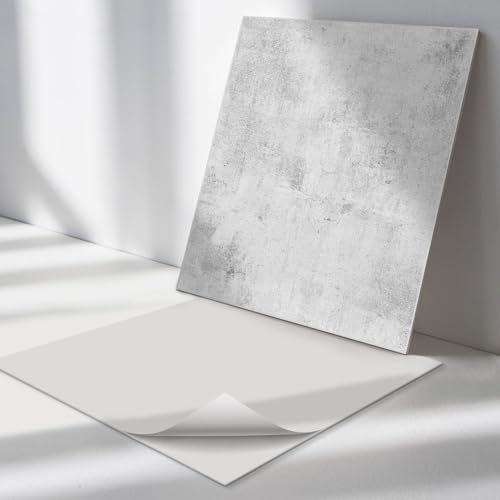 Azulejos Decorativos 30x30 cm Vinilo Sostenible Decoración Revestimiento del Suelo Antischizzo 9 Piezas Fácil de Limpiar Protección Contra Daños - Estructura en cemento grezzo