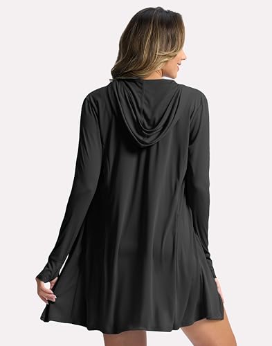 Soothfeel Women's UPF 50+ Swim Cover Up Sun Protection Hoodie SPF Lightweight Jacket Long Sleeve Beach Cover Ups for Women3