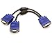 15P VGA Splitter Cable 1 Male to 2 Female Y Adapter Monitor Converter for PC Video Computer TV Projector (Black)