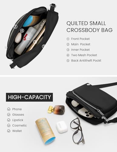 MEXS Small Crossbody Bag for Women, Trendy Casual Crossbody Purse Adjustable Strap, Mul-pockets Waterproof Shoulder Handbags3