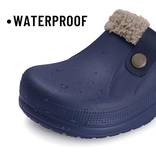 Image of Beslip Fur Lined Clogs for Women & Men Fuzzy Slippers with Memory Foam