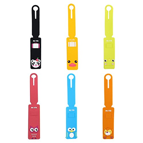 Preisvergleich Produktbild Evilandat Kofferanhänger Taschenanhänger Mit Namensschild Gepäckanhänger Koffer Rucksäcke Taschen Reise Kinder Silikon Genschenk 6 Stücke Tierfamilie (6 Stücke)