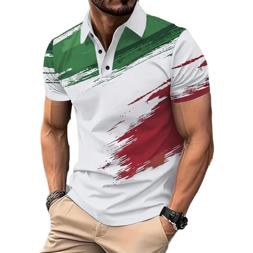 Polo Homme Café Été à Imprimé et Manches Courtes