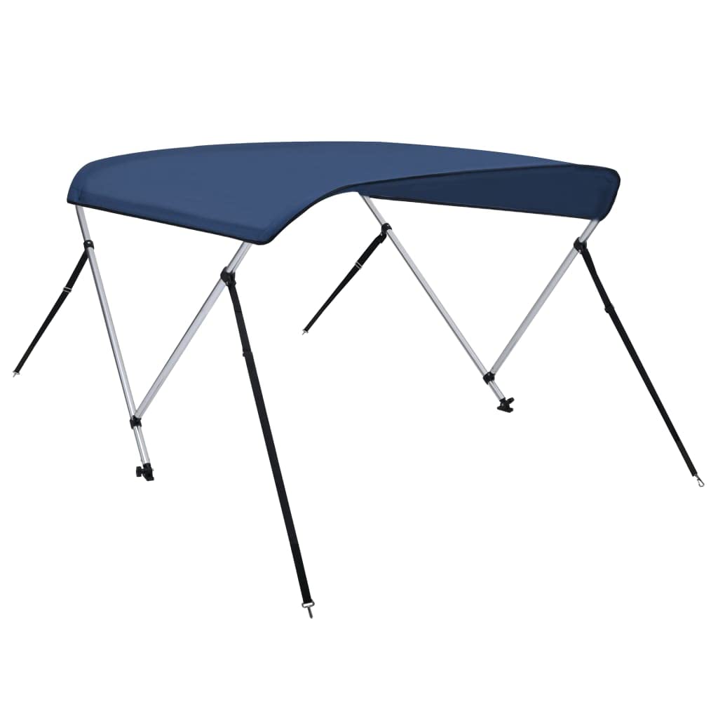 vidaXL Bimini di Prua con Tendalino a 2 Archi Blu Regale 150x120x110cm