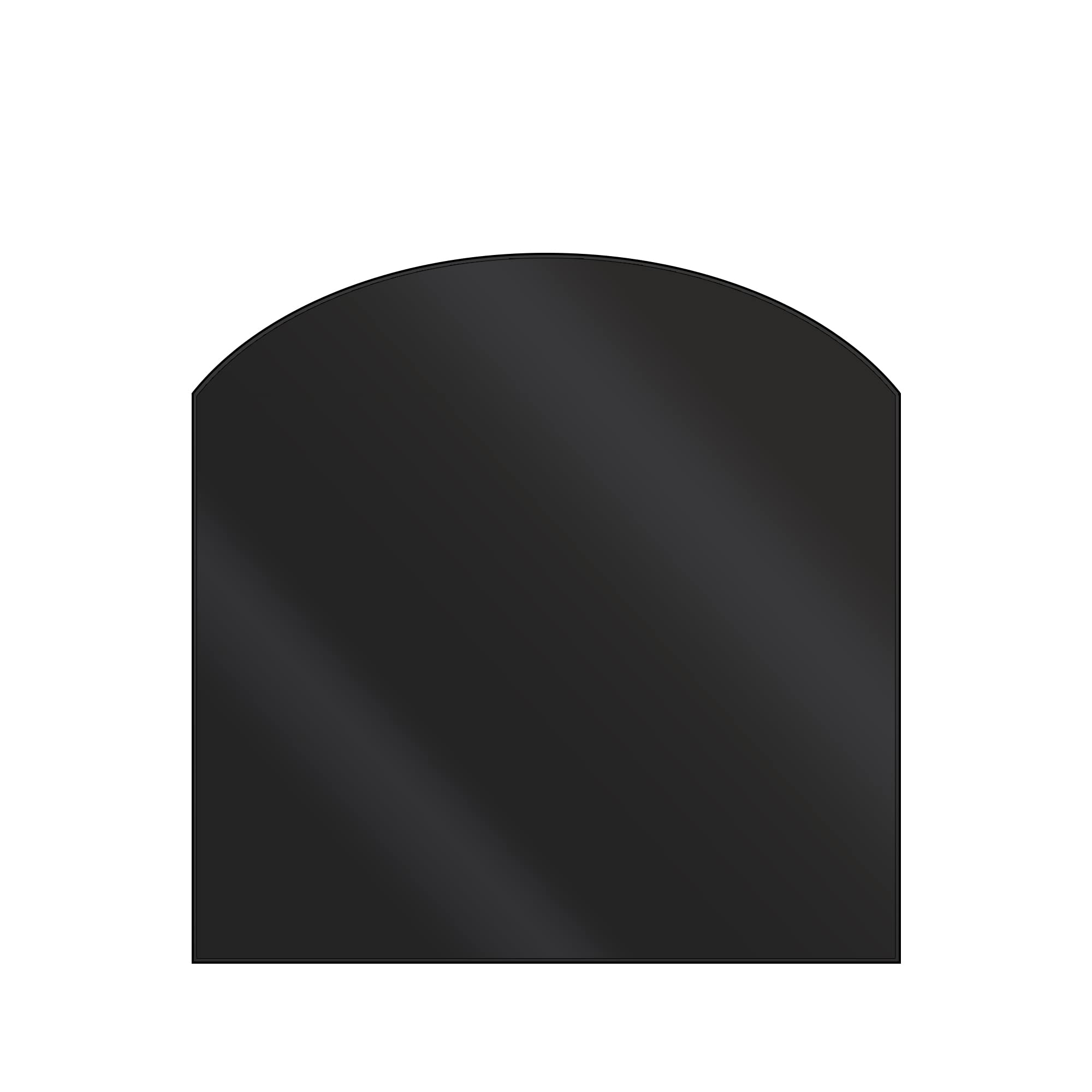 LANZZAS Bodenplatte Segmentbogen - 1000 x 1200 mm - Farbe: schwarz | Funkenschutzplatte aus Metall