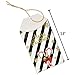 50 Pack Christmas Card Gift Holder Tags with Ribbon Tie Strings Attached Gold foil Holiday Design Write On to and from Name Tag Labels for Gift Bags Wrapping Presents & Packages by Gift Boutique