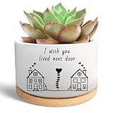 WSLCHOVE Friend Gifts for Women, I Wish You Lived Next Door, Cute Succulent Plant Pot, Flower Planter, Friendship Long Distance Relationship Gifts for Women Best Friend (Plants Not Included)