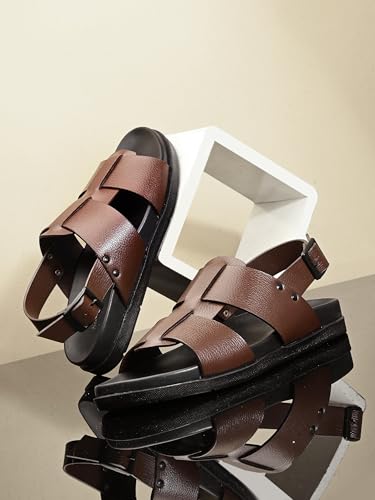 Image of San Frissco Men's Sandals with Open Toe Strap Slip On Chappal | Mens Sandals Perfect Fit for Summer and Rainy Season with Soft Footbed | Stylish Lightweight Trendy Floaters for Man