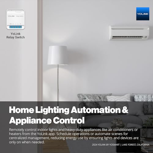 Image of YoLink Relay Switch for Indoor Lighting, Any Home Appliances, Electric Circuits, Office Equipment up to 15A, Real-Time Power Monitor, App Push, Email, SMS, Alexa, Google, IFTTT, HA, Hub Required