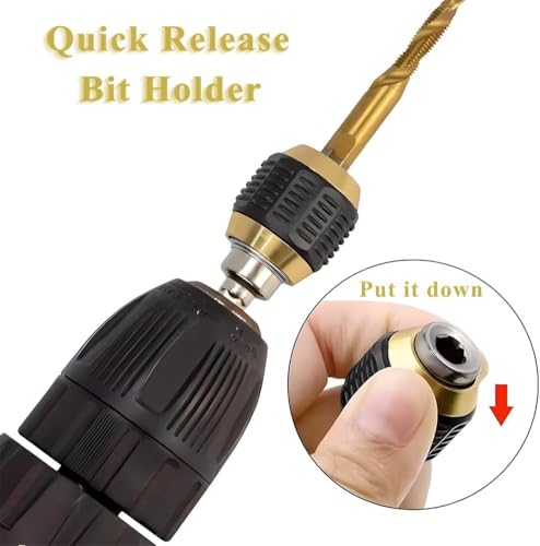 Image of Bennort Self-Locking Drill Bit Holder Quick Release 1 /4in Hex Shank Universal Drill Chuck Adapter, Screwdriver Drill Bit Extension Adapter for Handheld Drivers or Power Drill Tool [60mm Length]