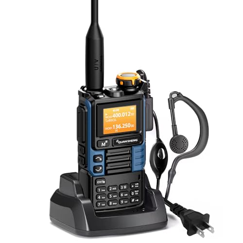 Quansheng UVK5(99) AM/FM/DTMF Walkie-Talkie 200CH 20-1000MHZ Walkie-Talkie NOAA Weather Forecast with Flash Copy Frequency Tpye-C LCD Display for Hiking Camping Travel Two-Way Radio (Blue)