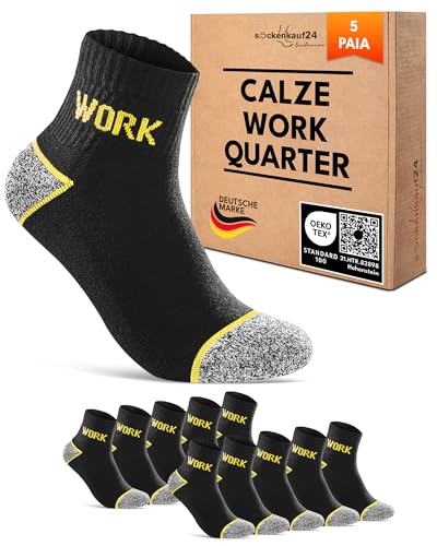 Calze da Lavoro Uomo Corte Estive Rinforzate Quarter WORK Socks 70150T (43-46)