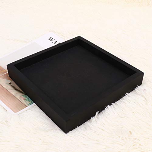 Cabilock Plant Saucer Plastic Plant Tray Flower Pot Saucer Square Saucer For Indoors Outdoor Plant Container Accessories (Black, Interior 8.9X8.9Inch) #TOP4