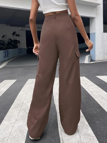 Image of GRECIILOOKS Cargo Pants For Woman | Trousers For Womans |High Waist Trouser for Women - Flared Parachute Pants with Side Pockets |Womens Cargo Pant | Elegant for College & Events (Available in Plus Size)