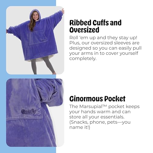 image for THE COMFY Original | Sherpa Lined Microfiber Fleece Wearable Blanket, 
