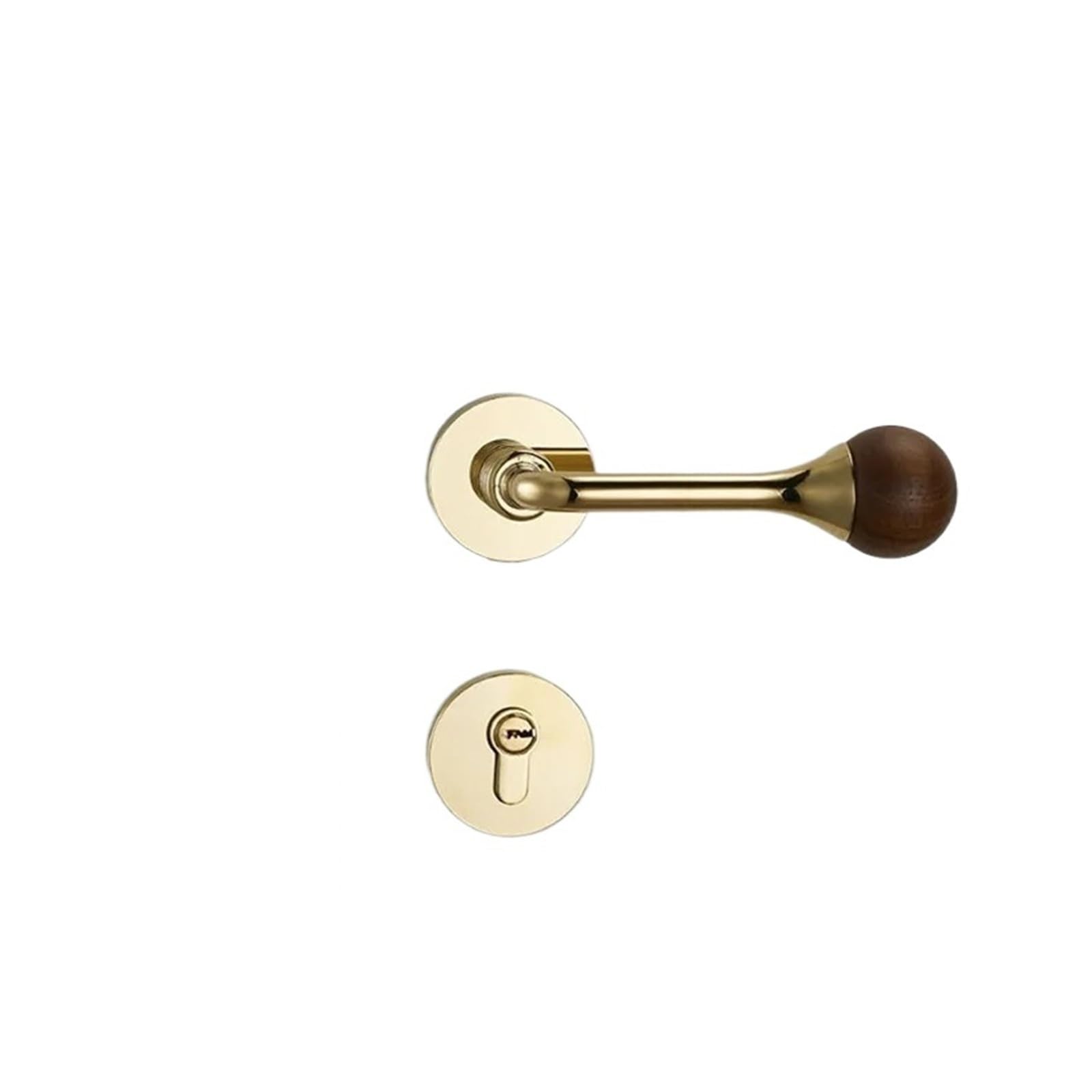 Sjloynwq Gold-Silent Lock Handle Metal Bedroom Door Lock Hardware Accessories Split