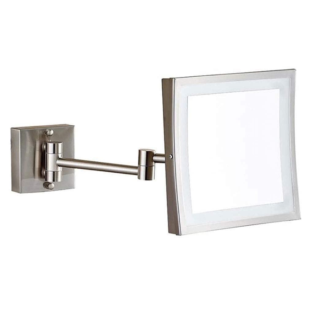 Miroir de courtoisie mural LED extensible pour un rasage et maquillage de salle de bain