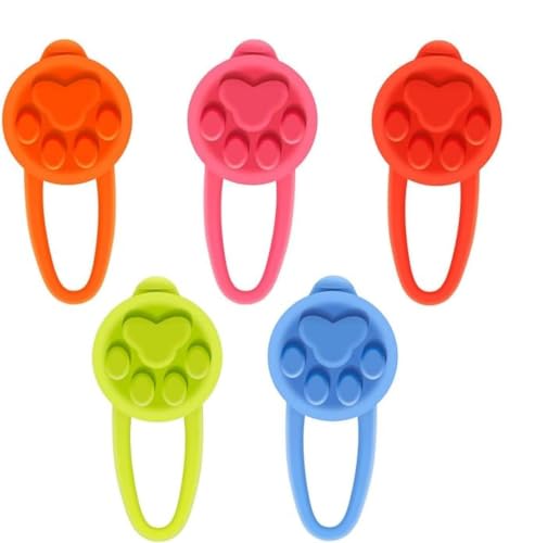 iPobie 5 Pièces Pendentif Lumineux Chien, Collier de Sécurité pour Chien en Silicone LED Pendentif Lumineux Clignotant pour Coureurs, Promenades Nocturnes