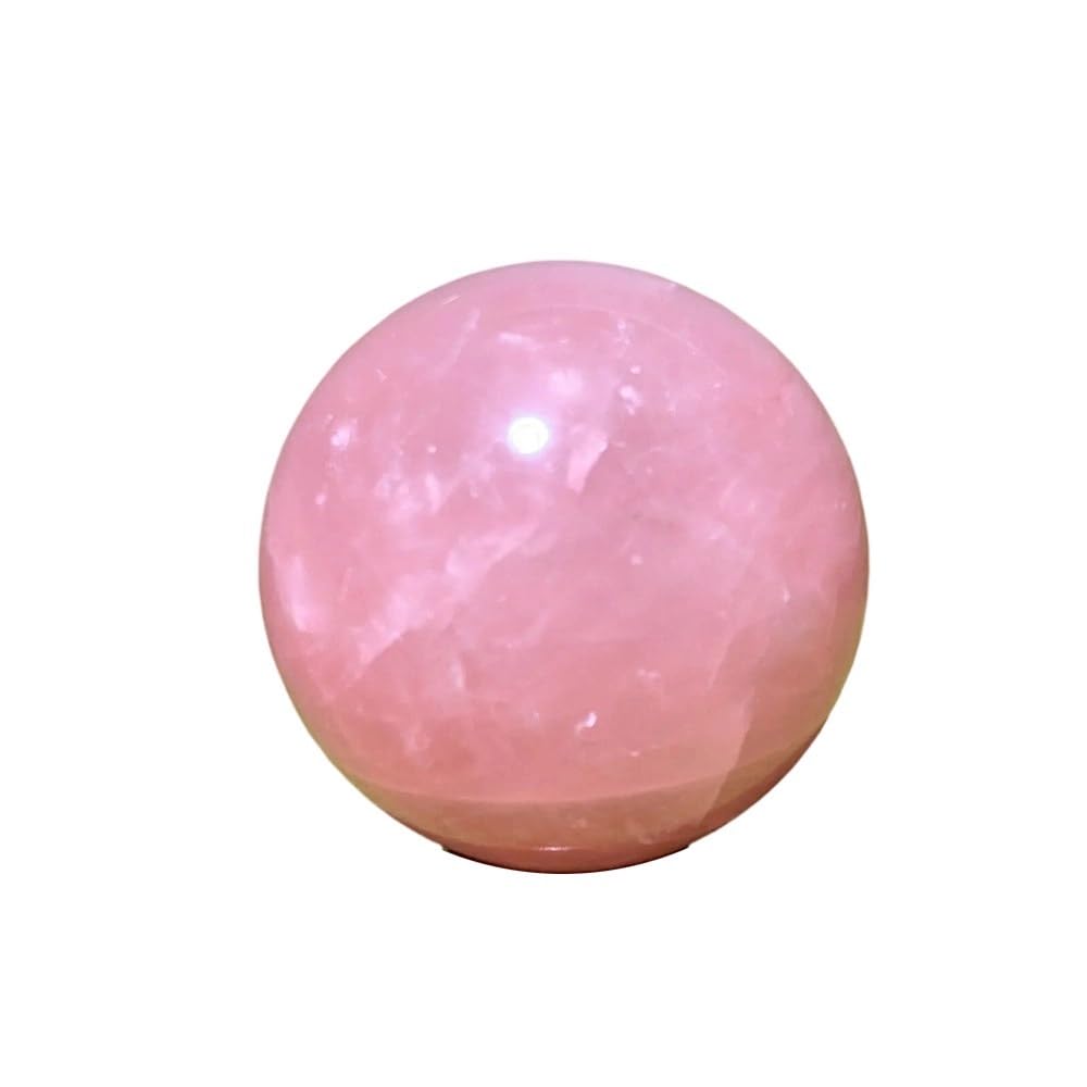 HAOYUNS Beautiful Natural Pink Rose Quartz Crystal Sphere for Reiki and Home Decor(900-1000g)
