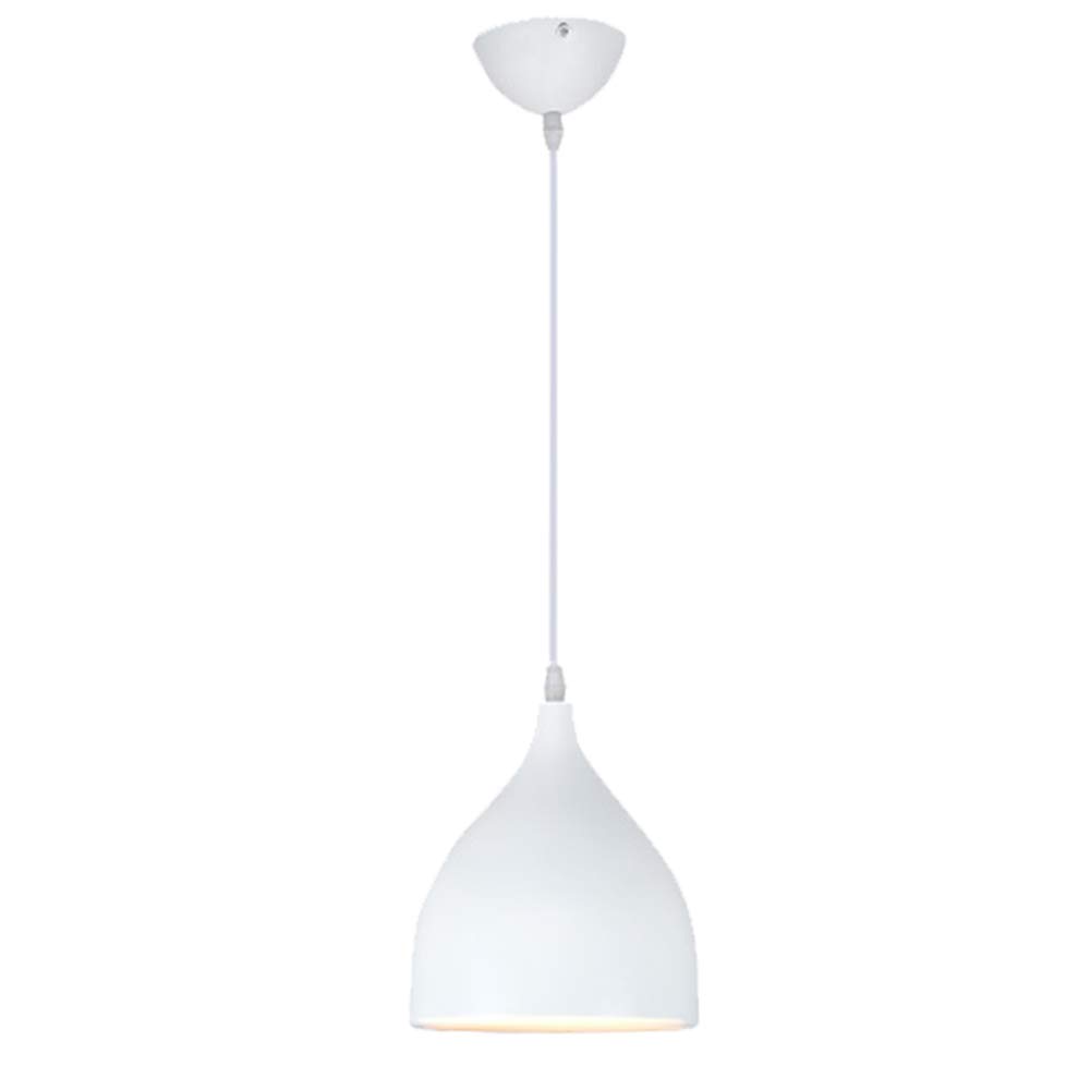 Mengjay Metal Chandelier Pendant Light Industrial Hanging Lamp Vintage Style Industrial E27 Socket Ceiling Light Retro Lampshade Metal Aluminum Attic Coffee (White)