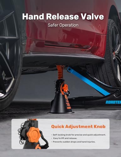 Image of Jack Stands, 6 Ton (12,000 lbs) Heavy Duty Car Jack Stands with Integrated Steel Base and Double Locking, 15-5 /16 to 23-7 /8 inch Adjustable Height, for SUV, Truck, and Car, 1 Pair