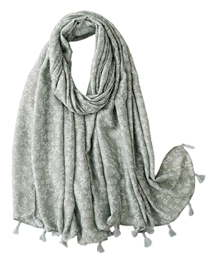 FAIRYGATE Schal Grün Damen Mode Schals Vogel Blume Schmetterling Tuch Druck Lange Soft Halstuch Wickel Stola für Summer Beach Tücher Winter Geschenk für Sie 36226