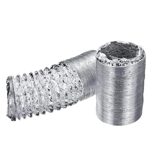 Image of ClickNest 100mm (4 Inch) Flexible Exhaust Duct Pipe - PVC Aluminum Air Vent Hose for Kitchen, Bathroom, Fan System - 10ft Long