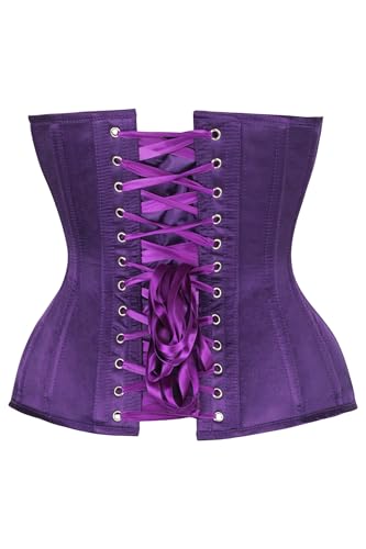 Image of Daisy Corsets Satin Overbust Corset Top for Women. Lingerie, Bustier, and Plus Size. Steel Boned Cincher - Zipper and Lacing