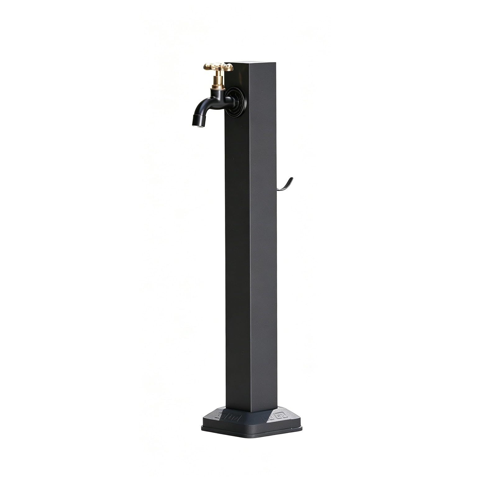 Columna de Agua para Jardín Exterior Independiente, Grifo de Columna de Agua de Acero Inoxidable para Exteriores, Grifo con Soporte Manguera(Black 2,60cm/23.6in)