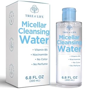 Tree of Life Beauty Micellar Cleansing Water (6.8fl oz) – Micellar Water Makeup Remover with Niacinamide, Vitamin B5, Glycerin – Eye Makeup Remover Liquid, No Rinse Needed