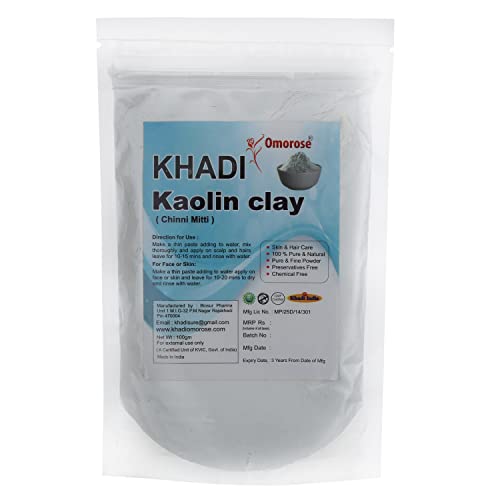 Image of Khadi Omorose Kaolin Clay Powder, For Face, Body & Hairs, 100 Grams