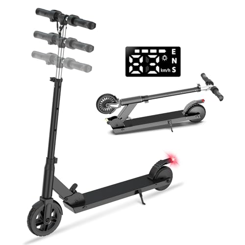 Electric Scooter for Kids Age 6-16 with Dual Brakes (Black)