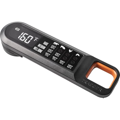 Traeger Grills Instant Read Meat Thermometer, Ultra-Fast, Large LCD Display | Reads in 2-3 seconds with auto-rotating display; water-resistant, fits on a Traeger P.A.L. hook - image 2