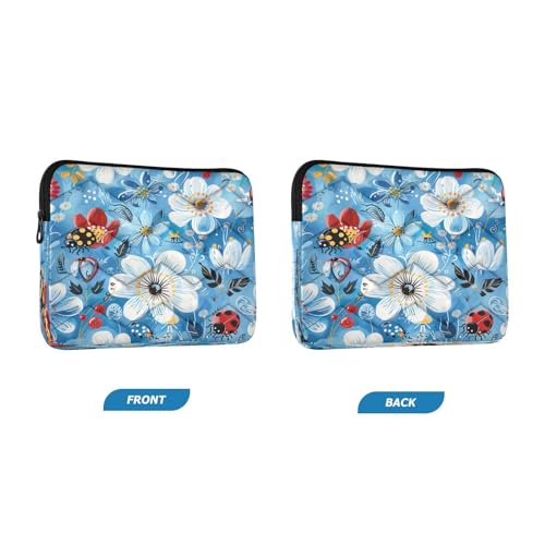 Funda para portátil 13-14 pulgadas con diseño azul floral miniatura 2