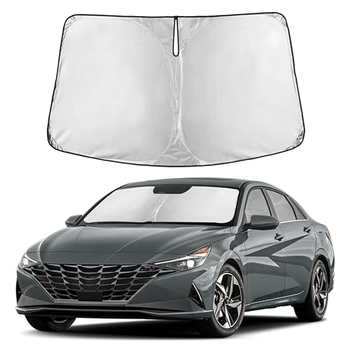 Image of Autovir Windshield Sun Shade Fit for 2021-2024 2025 2026 Hyundai Elantra | Sunshade, Front Car Window Shades Sun Visor, Blocks UV Rays & Heat, Car Accessories