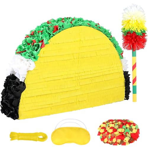 27" Large Taco Piñata for Birthday Party Decoration – Vibrant