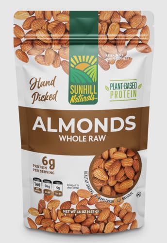 Sunhill Naturals Raw Whole Almonds | Heart-Healthy Omega 3 Raw