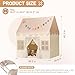 Senodeer Kids Play Tent Indoor: with Brown Checkered, Mat, Rainbow Tissue Garland, Star Lights - Girl Tent Indoor Playhouse for Girls Kids Toys for Boy Girl BAirthday for Kids Gift
