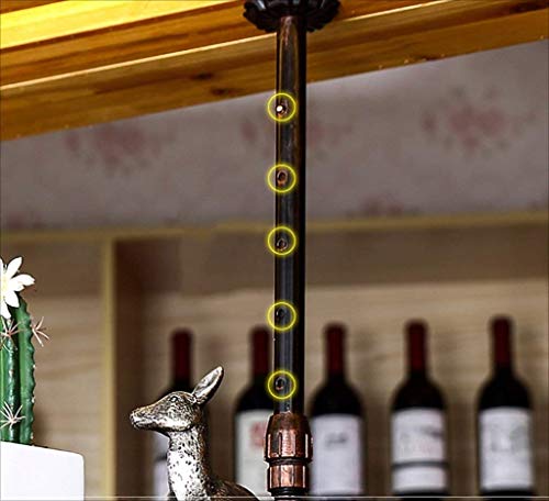Casier à vin suspendu en fer rétro 80x35cm avec porte-verre pour bar et restaurant - 7