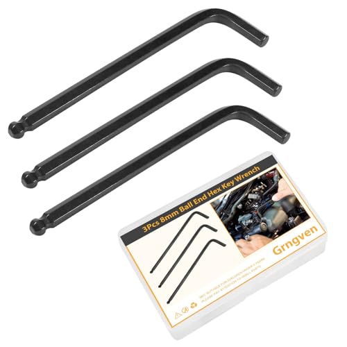 Grngven 8mm Ball End Allen Wrench L Shaped Long Arm Cr-V Metric Hex Key for Bike Repair Furniture Assembly Motorcycle Maintenance