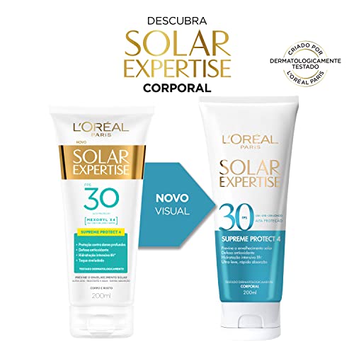 Protetor Solar Corporal L'Oréal Paris Solar Expertise FPS 30 200ml - Previne o Envelhecimento Solar