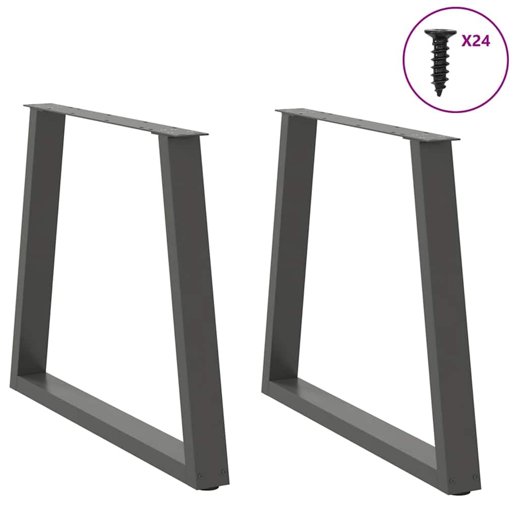 Stół do jadalni nogi w kształcie litery V 2 sztuki 80 x (72-73,3) cm stal