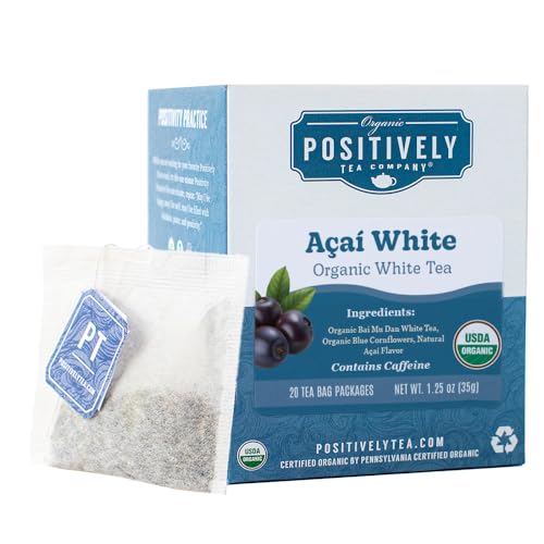 Image of Organic Positively Tea Company, Acai White Tea Bags, 20 Count