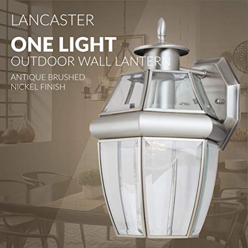Sea Gull Lighting 8038-965 Lancaster Outdoor Wall Lantern Outside Fixture, One - Light, Silver #TOP4