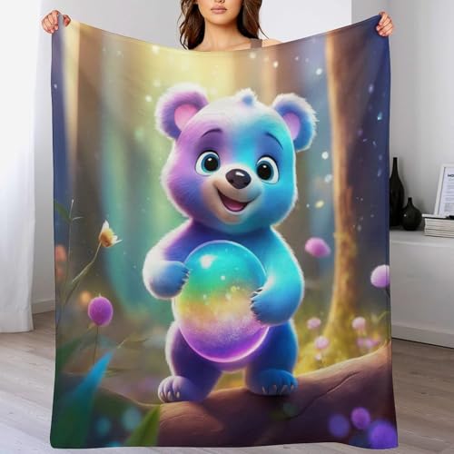 Couverture ours flannel douce pour eviter le froid sur le canape - 2