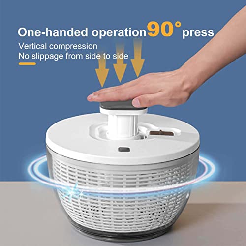 Mufern Girador de salada grande 6,3 Qt, girador manual de alface para preparação de vegetais, secado