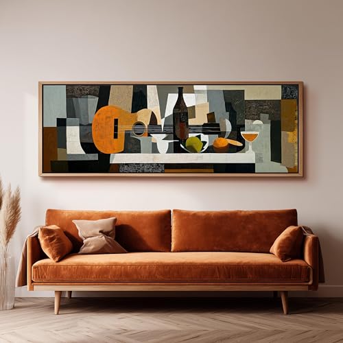 Tableau nature morte cubiste grand format 65x195 cm - 3
