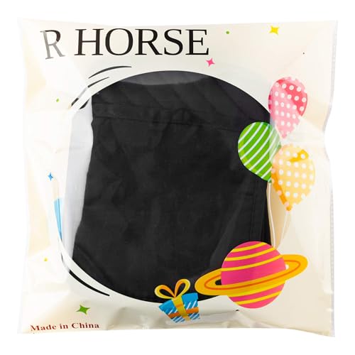 image for R HORSE 6Pcs Pot Holder with Pocket for Kitchen Black Pot Holders Set 