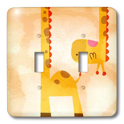 Interrupteur girafe double plaque de décoration murale 3dRose lsp_110575_2 - 3